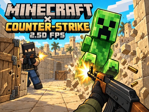 Minecraft × Counter Strike: 2.5D FPS preview